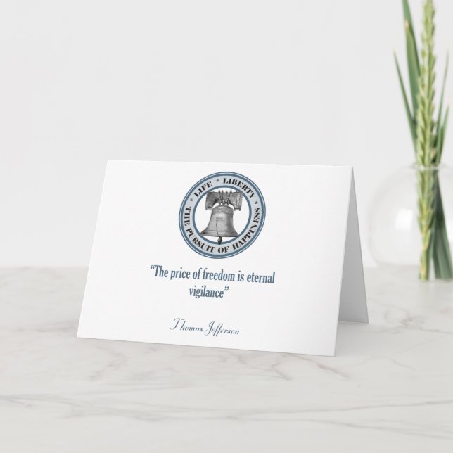 Thomas Jefferson Quote (Vigilance) Card (Front)