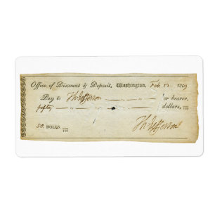 Thomas Jefferson Signature on Bank Check 1809