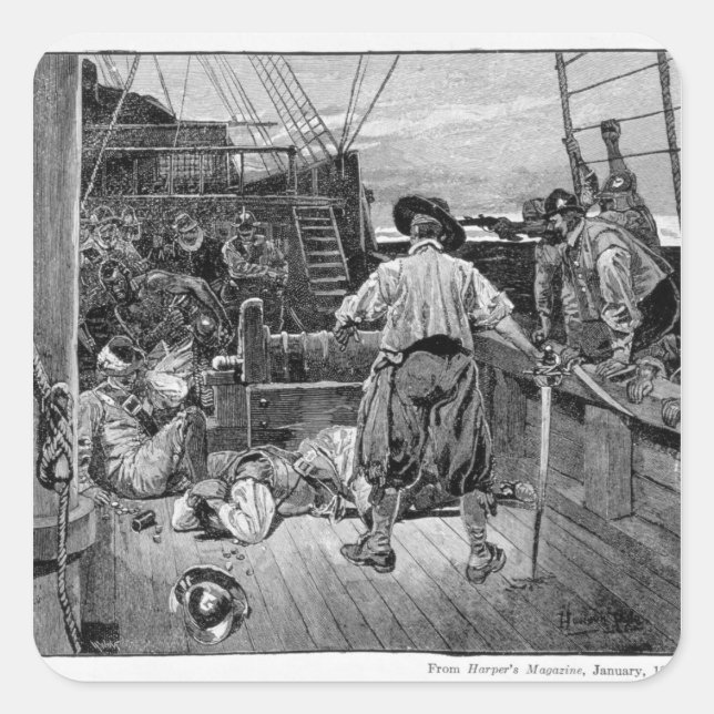 Thomas Moon began to Lay about him with his Square Sticker (Front)