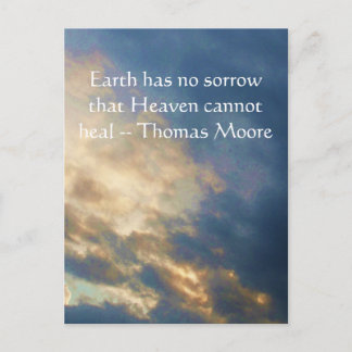 Thomas Moore inspirational  quote with blue sky Postcard