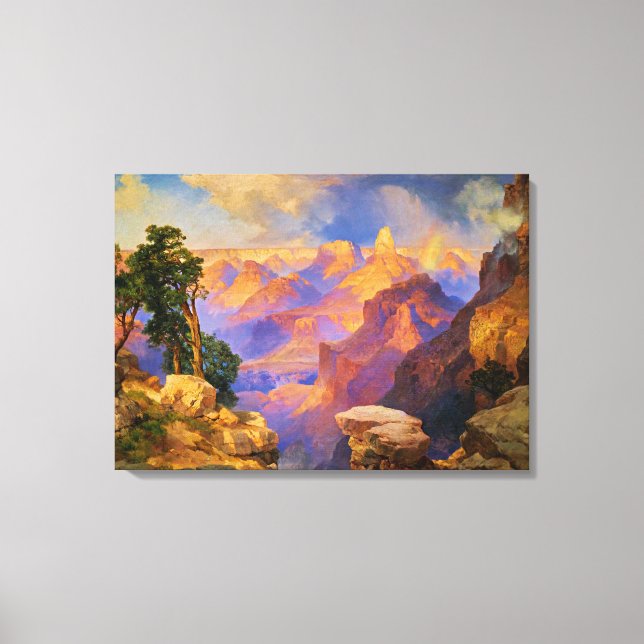 Thomas Moran art, Grand Canyon with Rainbow Canvas Print (Front)
