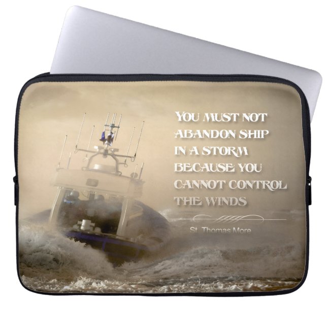 Thomas More Inspirational Quote "Control Winds" Laptop Sleeve (Front)