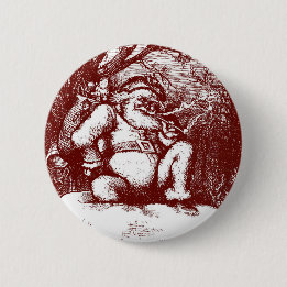 Thomas Nast Santa Claus on Rooftop 6 Cm Round Badge