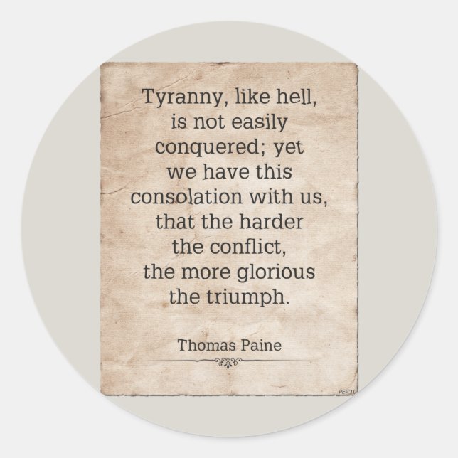 Thomas Paine #1 Classic Round Sticker (Front)