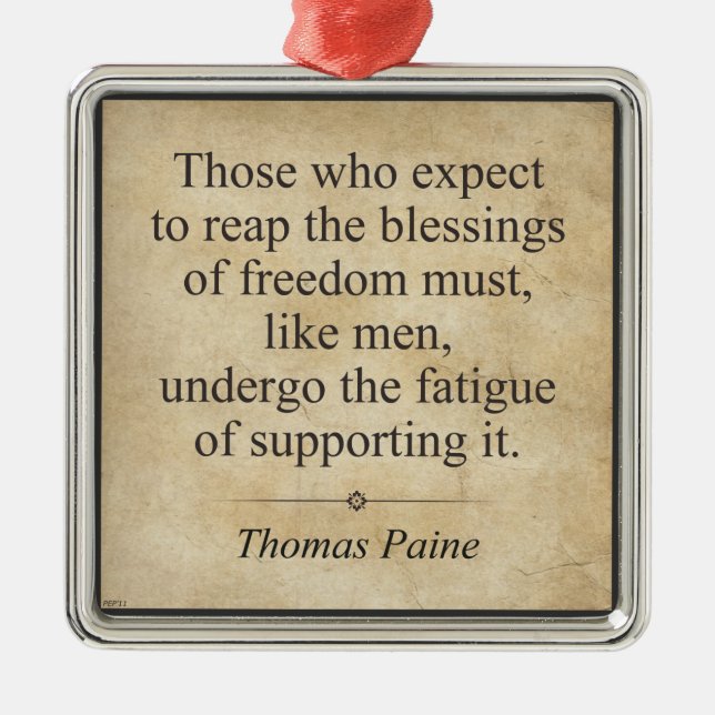 Thomas Paine Metal Tree Decoration (Front)