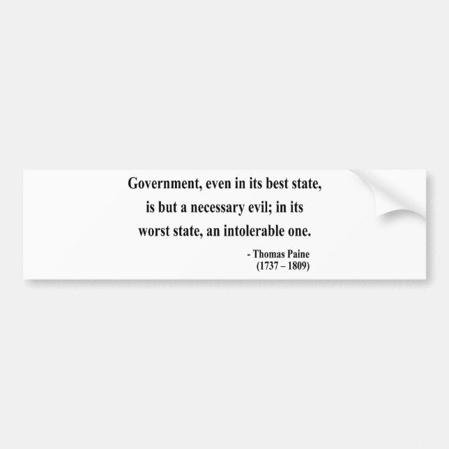 Thomas Paine Quote 2a Bumper Sticker (Front)