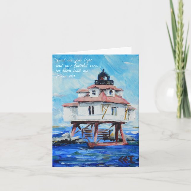 Thomas Point Lighthouse Psalm 43:3 Card (Front)