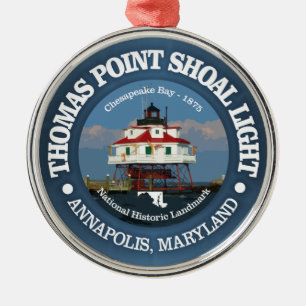 Thomas Point Shoal Light Metal Tree Decoration