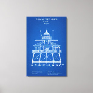 Thomas Point Shoal Lighthouse - Maryland - AD Canvas Print