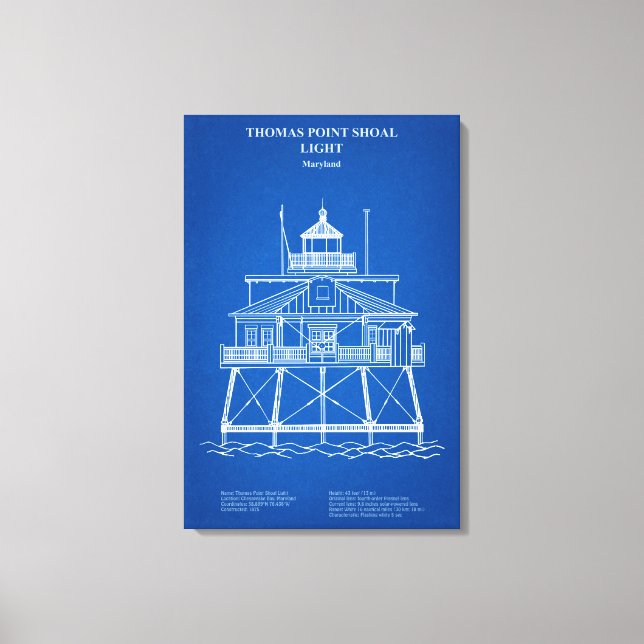 Thomas Point Shoal Lighthouse - Maryland - AD Canvas Print (Front)