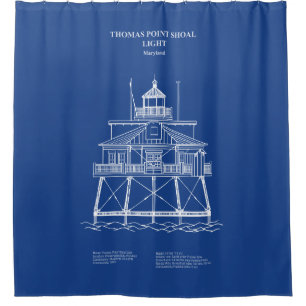 Thomas Point Shoal Lighthouse - Maryland - AD Shower Curtain