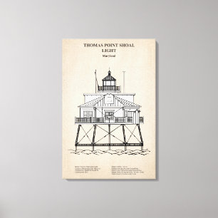 Thomas Point Shoal Lighthouse - Maryland - SBD Canvas Print