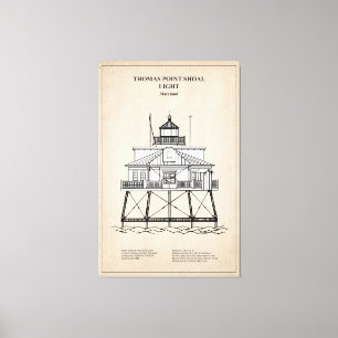 Thomas Point Shoal Lighthouse - Maryland - SBD Canvas Print