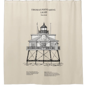 Thomas Point Shoal Lighthouse - Maryland - SBD Shower Curtain