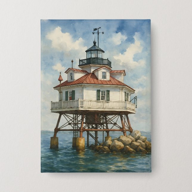 Thomas Point Shoal Lighthouse Watercolor (Front)
