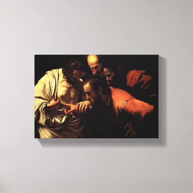 Thomas put his finger in Jesus’ pierced side Canvas Print (Front)