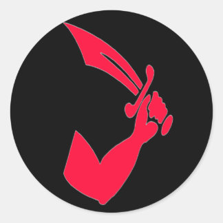 Thomas Tew -Red Classic Round Sticker