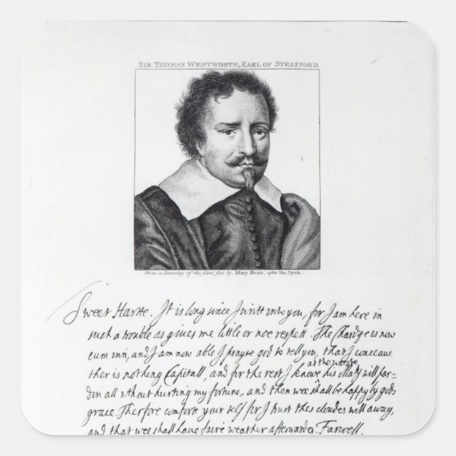 Thomas Wentworth, 1st Earl of Strafford Square Sticker (Front)