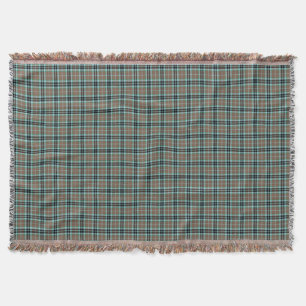 Thompson Clan Brown and Blue Hunting Tartan Throw Blanket