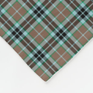 Thompson Clan Light Brown and Blue Hunting Tartan Fleece Blanket