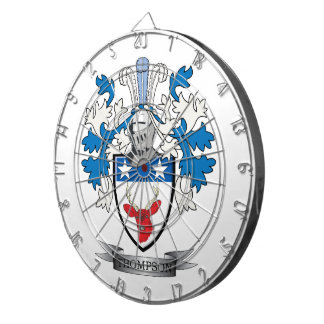 Thompson Family Crest Coat of Arms Dartboard