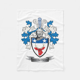 Thompson Family Crest Coat of Arms Fleece Blanket