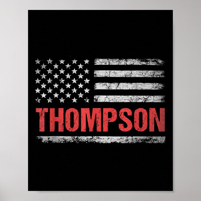 Thompson Name American Flag - Thompson Last Name  Poster (Front)