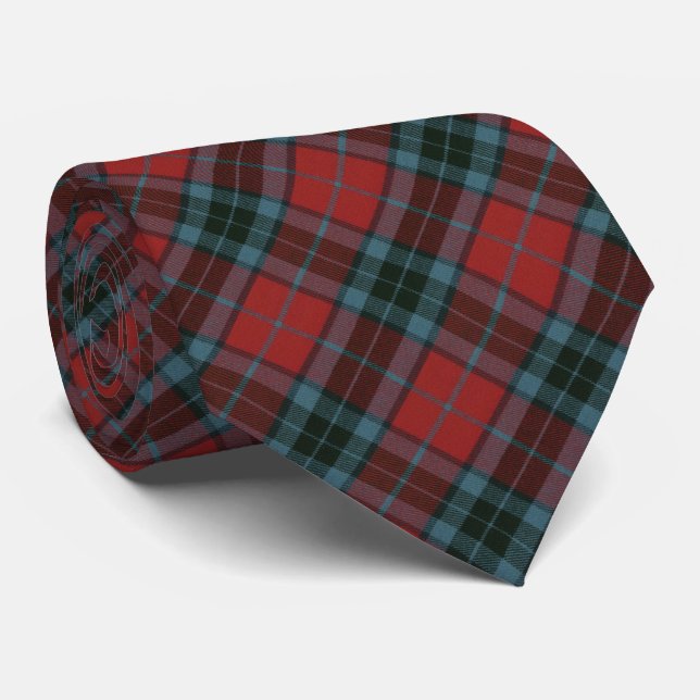 Thompson Red Modern Original Scottish Tartan Tie (Rolled)