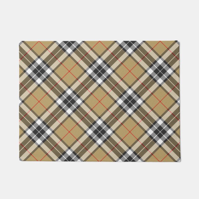 Thomson Camel Tartan Plaid Pattern Family Fashion Doormat (Front)