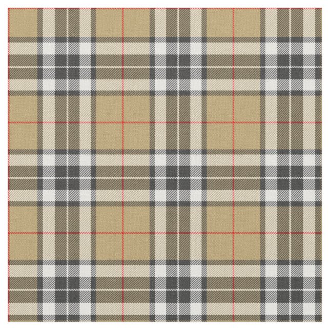 Thomson Camel Tartan Plaid Pattern Family Fashion Fabric (Close Up)