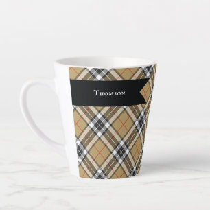Thomson Camel Tartan Plaid Pattern Family Fashion Latte Mug