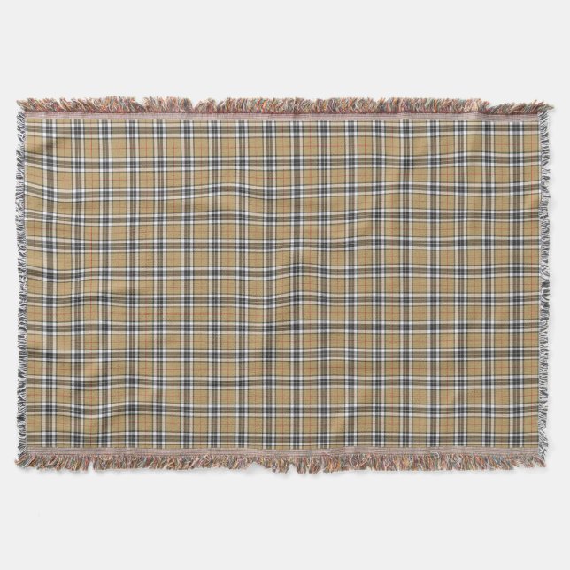 Thomson Camel Tartan Plaid Pattern Family Fashion Throw Blanket (Front)