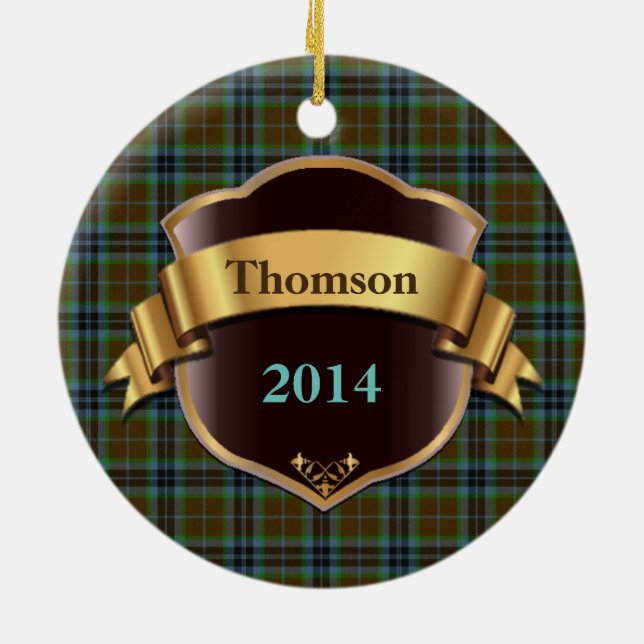 Thomson Tartan Plaid Custom ornament (Back)
