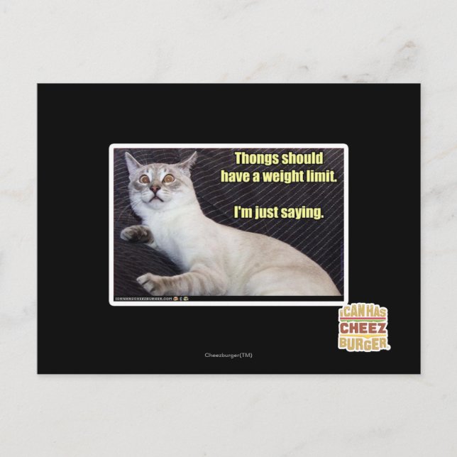 Thongs should have a weight limit. postcard (Front)