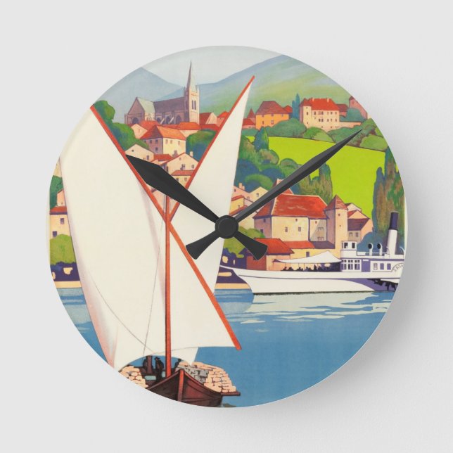 Thonon Les Bains French Travel Europe Round Clock (Front)
