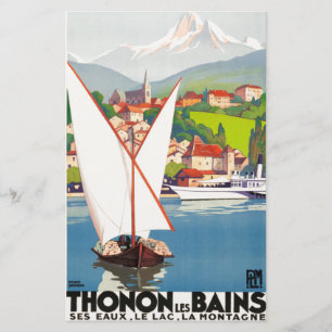 Thonon Les Bains French Travel Europe Stationery