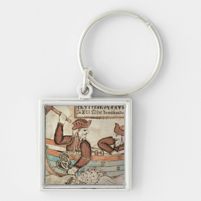 Thor fishing for the serpent of Midgard Key Ring (Front)