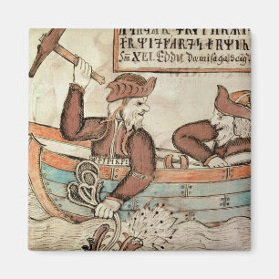 Thor fishing for the serpent of Midgard Magnet