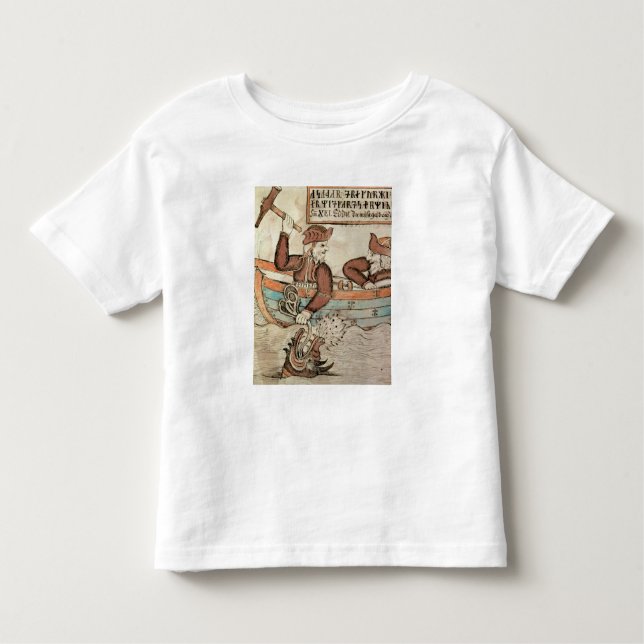 Thor fishing for the serpent of Midgard Toddler T-Shirt (Front)