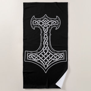 Thor Hammer Mjolnir Knot Beach Towel
