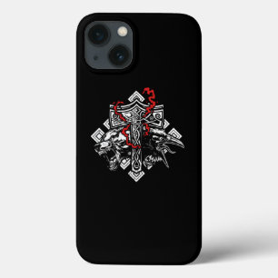 Thor Hammer Mjolnir Rune Protection Odin Raven Vik iPhone 13 Case