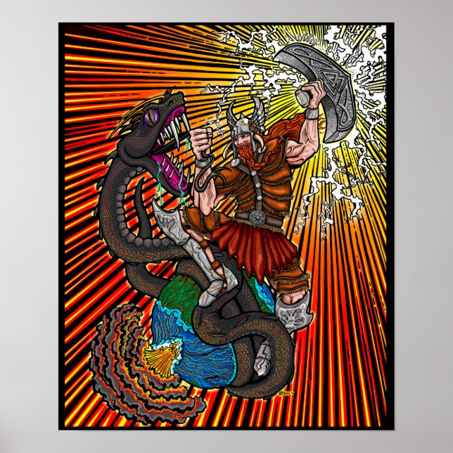 Thor vs. Jörmungandr Poster (Front)