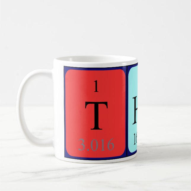 Thora periodic table name mug (Left)