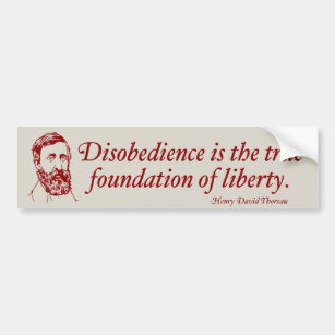 Thoreau Civil Disobedience Bumper Sticker