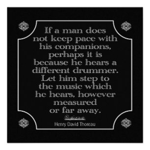 Thoreau Different Drummer - Art Print