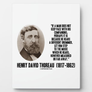 Thoreau Different Drummer Step To The Music Plaque