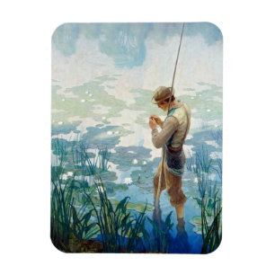 Thoreau Fishing at Walden Pond by N. C. Wyeth Magnet