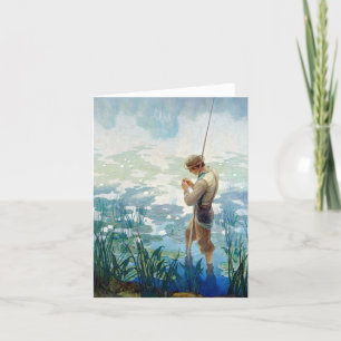 Thoreau Fishing at Walden Pond by N. C. Wyeth Thank You Card