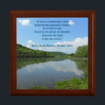 Thoreau Lake Quote Keepsake Box<br><div class="desc">This box features a photograph of Canoe Creek Lake near Hollidaysburg PA. It is one of Pennsylvania's State Parks. The lighting was just right to catch the reflections cast on the lake's surface. The photo lended itself to an inspirational quote from Walden by Henry David Thoreau. The quote is "A...</div>