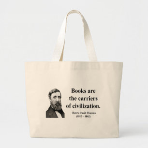 Thoreau Quote 9b Large Tote Bag